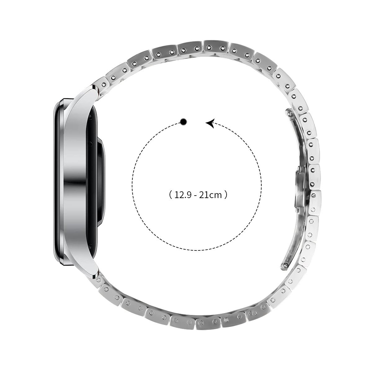 For Huami Amazfit GTR 47mm Stainless Steel Strap Butterfly Buckle Replacement Wrist Band - Silver For Huami Amazfit GTR 47mm Stainless Steel Strap Butterfly Buckle Replacement Wrist Band - Silver